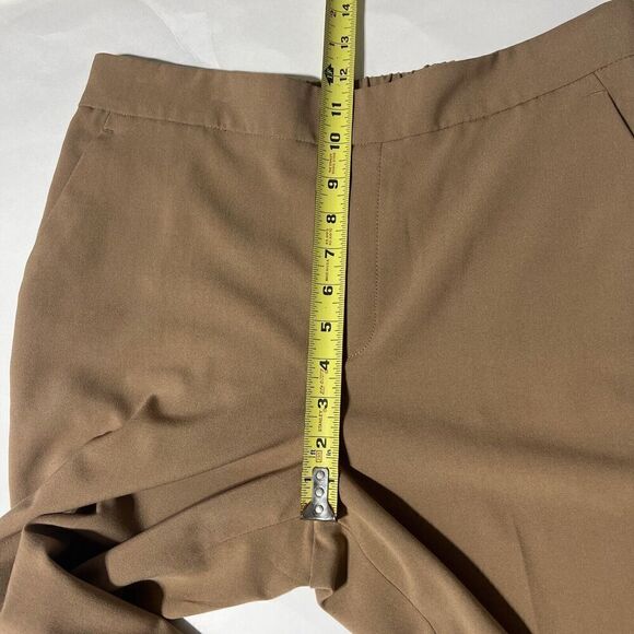 Banana Republic Pants Women's 10 Brown Stretch Slash Pockets Tapered Leg Pull-On - Picture 10 of 13